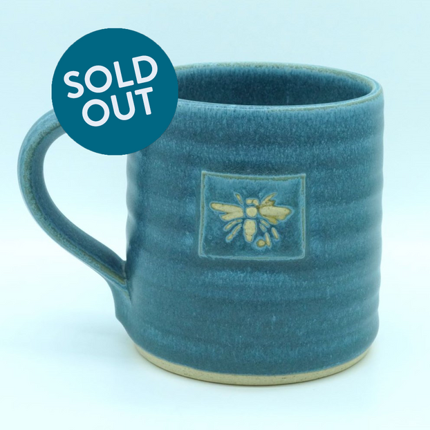 Blue Bee Mug by Sean O'Connell